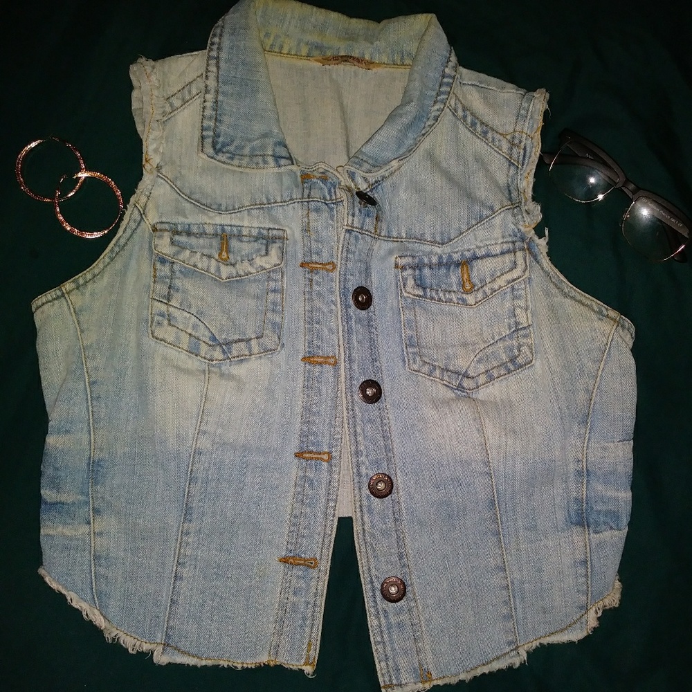 Distressed Denim/Jean Vest